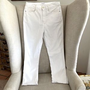 Frame White Jeans “Le Sylvie Crop” with Slight  Flare